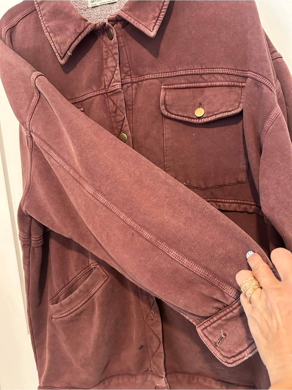 Free People Dawson Chore Jacket in Washed Chocolate Brown Size Medium - Picture 11 of 13